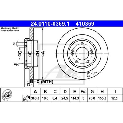 Disc frana Hyundai I40 (Vf), 03.2012-, I40 Cw (Vf)