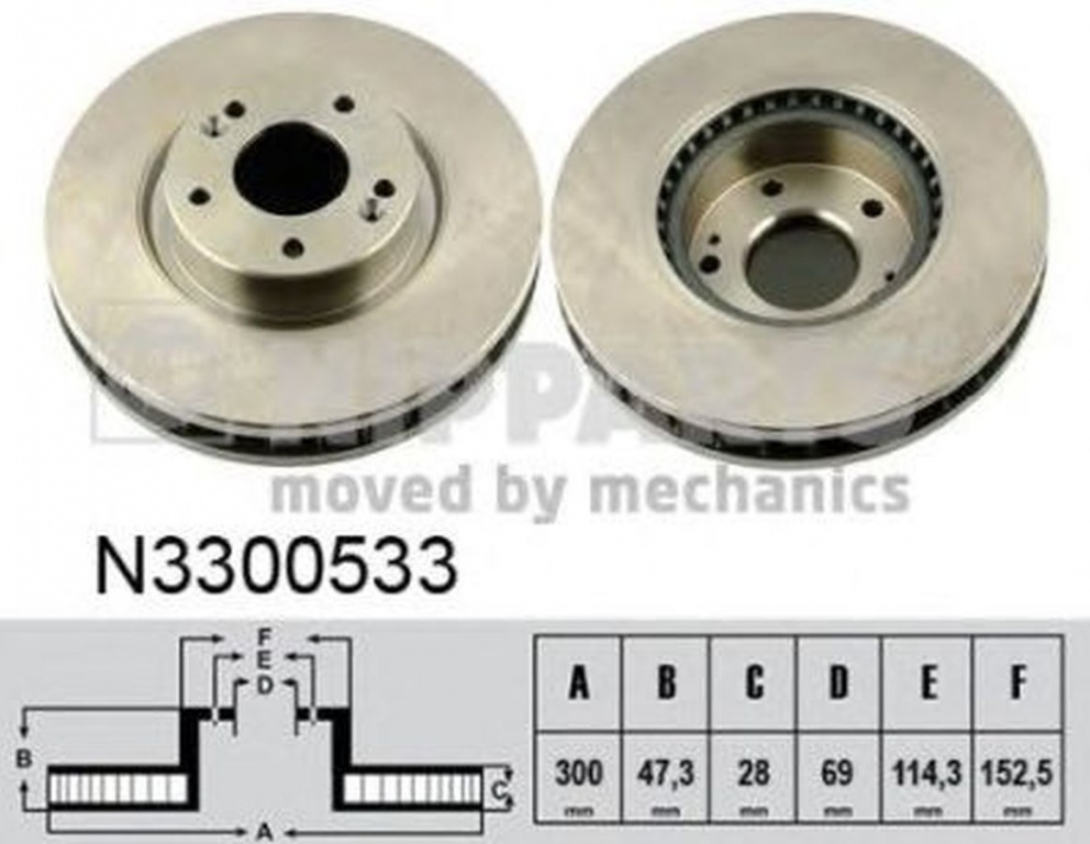 Disc frana HYUNDAI ix35 LM EL ELH NIPPARTS N3300533