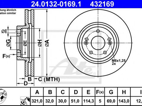 Disc frana HYUNDAI ix55 (2006 - 2016) ATE 24.0132-0169.1