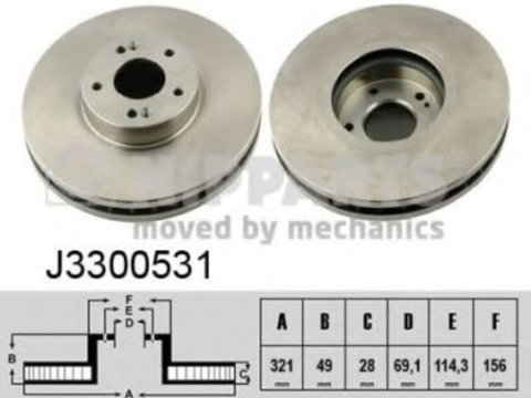 Disc frana HYUNDAI ix55 (2006 - 2016) NIPPARTS J3300531