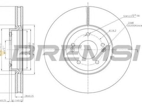 Disc frana HYUNDAI ix55 BREMSI DBB631V