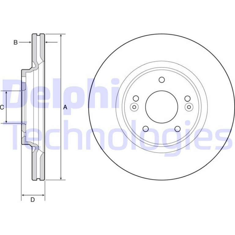 Disc frana # Hyundai Kona 2017 2018 2019 2020 2021 2022 2023 2024 2025 # BG4931C # DELPHI