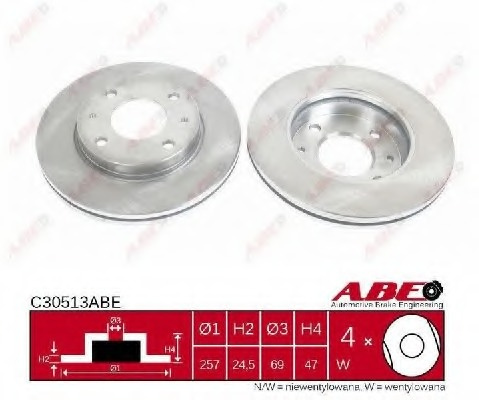 Disc frana ~ Hyundai Matrix 2001 2002 2003 2004 2005 2006 2007 2008 2009 2010 ~ C30513ABE ~ ABE