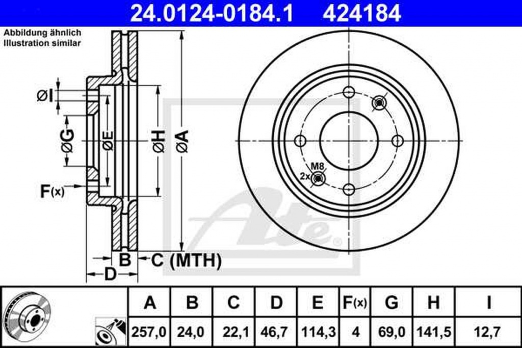 Disc frana HYUNDAI MATRIX FC ATE 24012401841