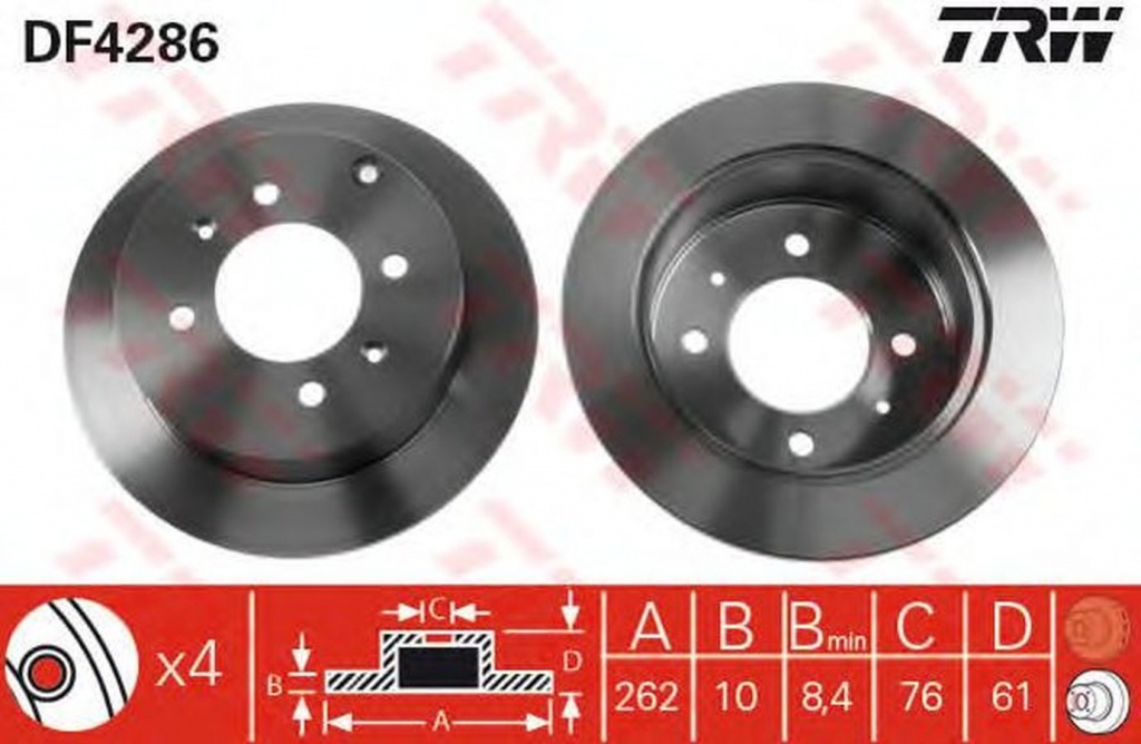 Disc frana HYUNDAI MATRIX FC TRW DF4286