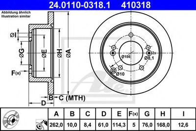 Disc frana HYUNDAI SONATA V (NF) (2005 - 2010) ATE