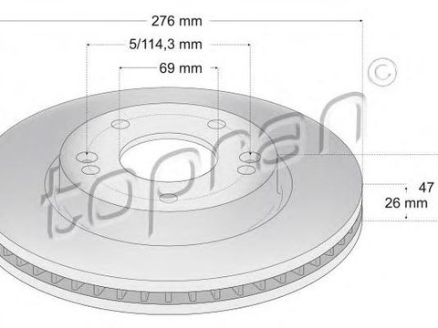 Disc frana HYUNDAI TRAJET (FO), HYUNDAI SANTA F I (SM) - TOPRAN 820 618