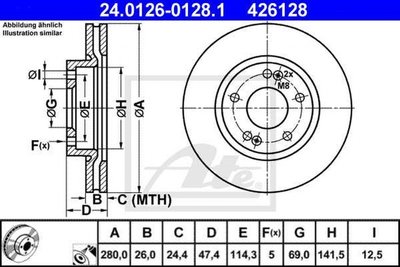 Disc frana HYUNDAI TUCSON JM ATE 24012601281