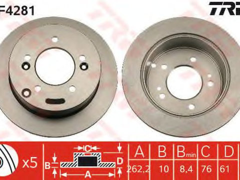 Disc frana HYUNDAI XG (XG) (1998 - 2005) TRW DF4281