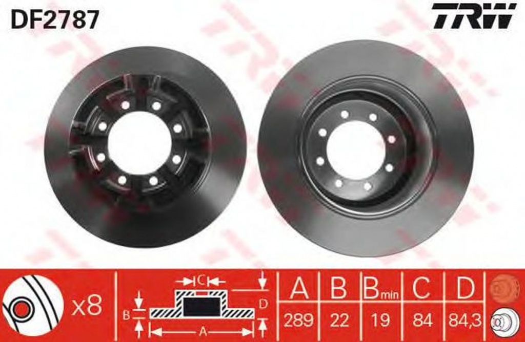 Disc frana IVECO DAILY II autobasculanta TRW DF2787