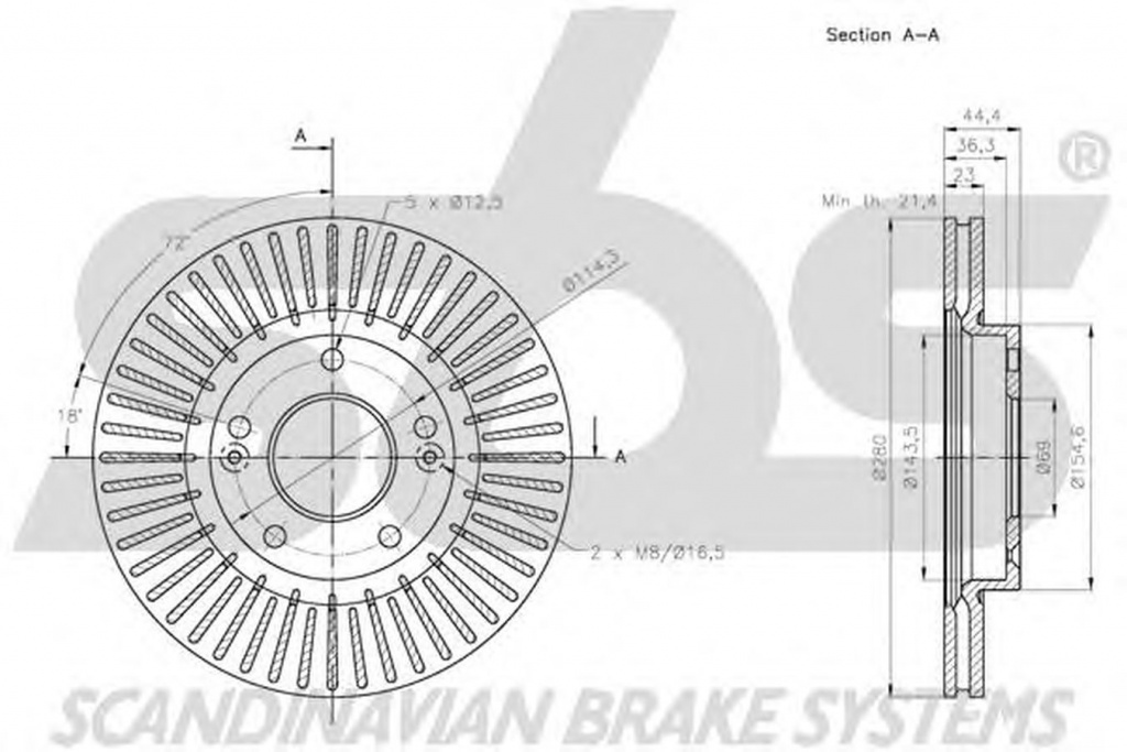 Disc frana IVECO DAILY III caroserie inchisa combi sbs 1815313445