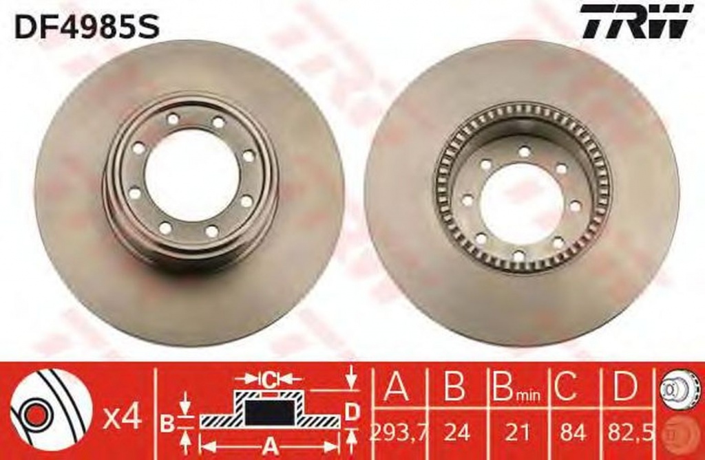 Disc frana IVECO DAILY III caroserie inchisa combi TRW DF4985S