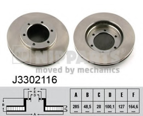 Disc frana J3302116 NIPPARTS pentru Toyota Hiace Toyota Quantum