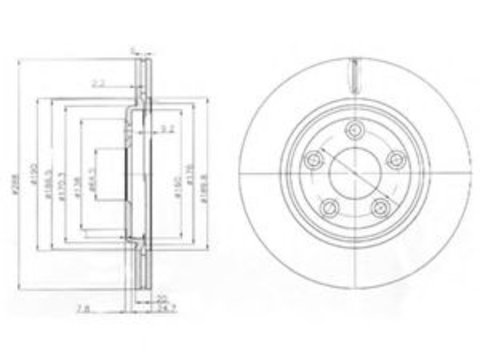 Disc frana JAGUAR S-TYPE (CCX) (1999 - 2009) DELPHI BG3512 piesa NOUA