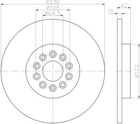 Disc frana JAGUAR S-TYPE limuzina (CCX), JAGUAR XJ limuzina (X350, X358) - HELLA PAGID 8DD 355 116-711