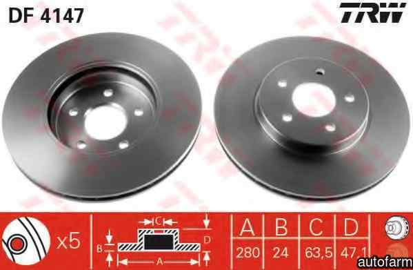 Disc frana JAGUAR X-TYPE CF1 TRW DF4147