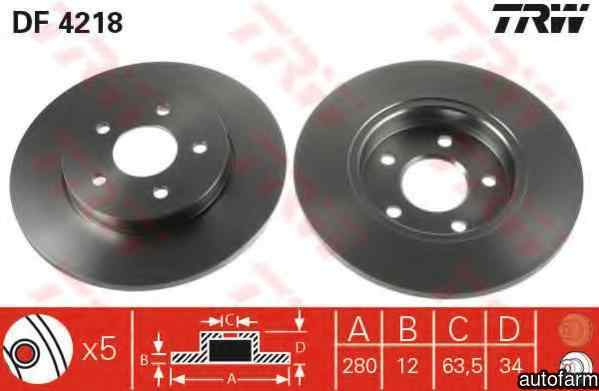 Disc frana JAGUAR X-TYPE Estate TRW DF4218