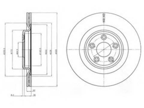 Disc frana JAGUAR XK cupe (QQ6_, _J43_) (2006 - 2014) DELPHI BG4202C