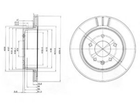 Disc frana JAGUAR XK cupe (QQ6_, _J43_) (2006 - 2014) DELPHI BG3542