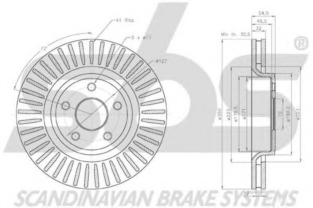 Disc frana JEEP GRAND CHEROKEE IV WK WK2 sbs 18153