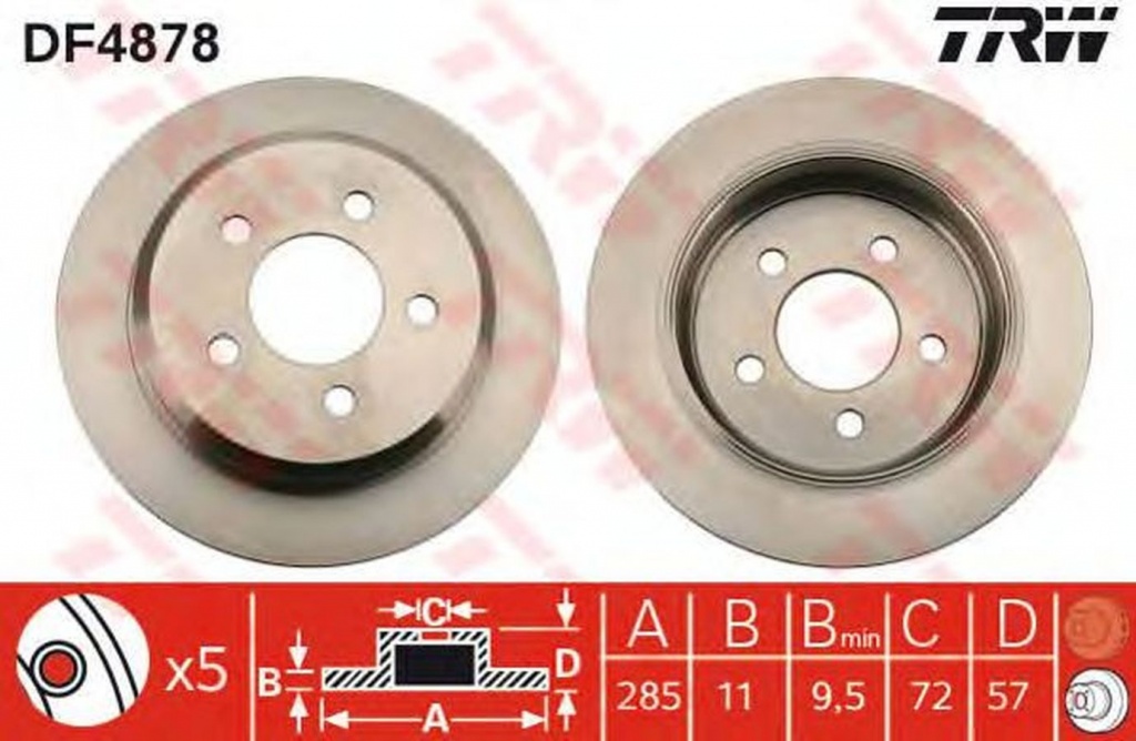 Disc frana JEEP WRANGLER I YJ SJ TRW DF4878