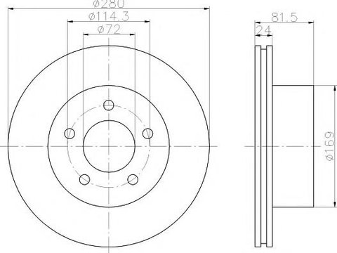 Disc frana JEEP WRANGLER (YJ, SJ_), JEEP WRANGLER Mk II (TJ), JEEP WAGONEER (XJ) - HELLA PAGID 8DD 355 108-591