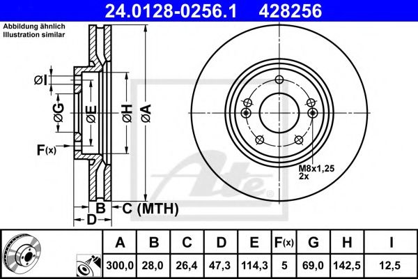Disc frana KIA OPTIMA (2010 - 2015) ATE 24.0128-02