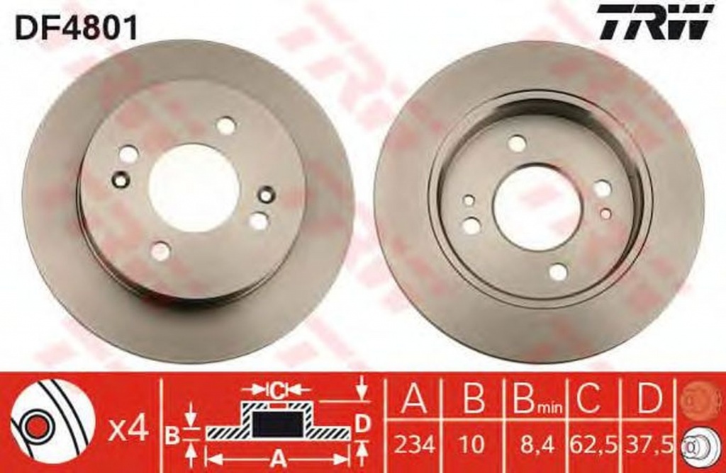 Disc frana KIA PICANTO BA TRW DF4801