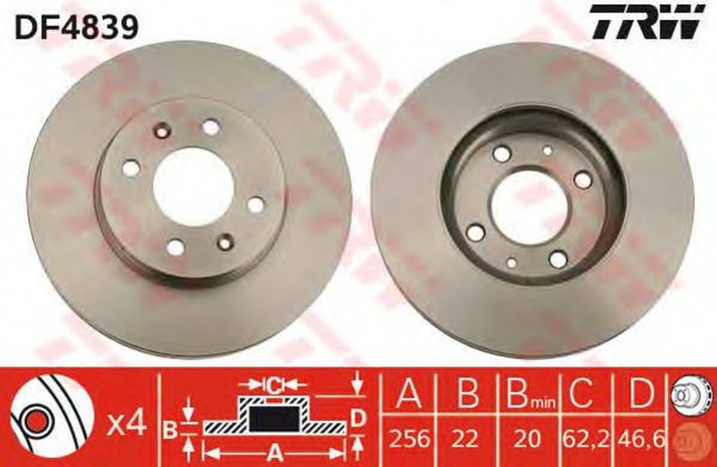 Disc frana KIA RIO II limuzina JB TRW DF4839