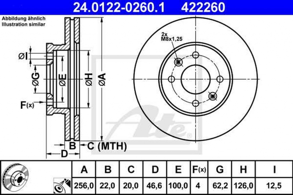 Disc frana KIA RIO III UB ATE 24012202601