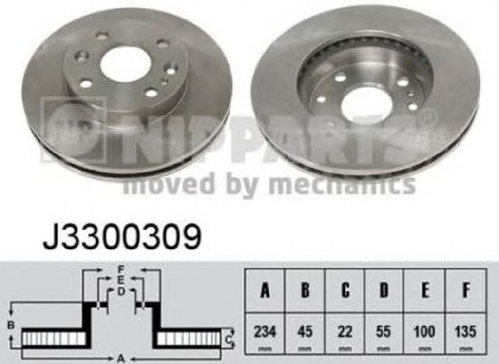 Disc frana KIA RIO limuzina DC NIPPARTS J3300309