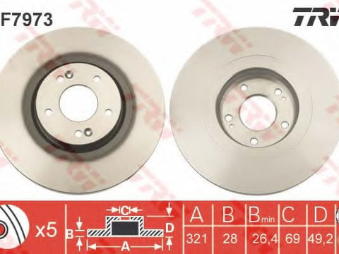 Disc frana KIA SORENTO III (2015 - 2016) TRW DF7973