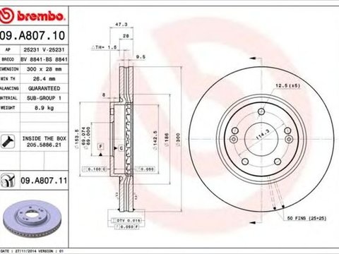 Disc frana KIA SPORTAGE JE KM BREMBO 09A80710