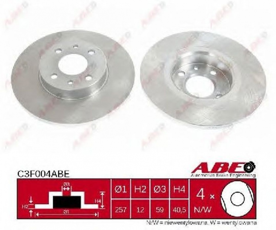 Disc frana LANCIA YPSILON 843 ABE C3F004ABE