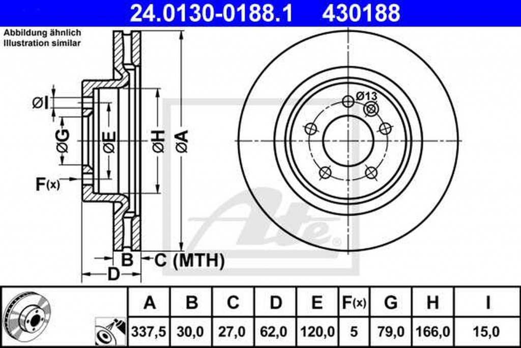 Disc frana LAND ROVER RANGE ROVER SPORT LS ATE 24013001881