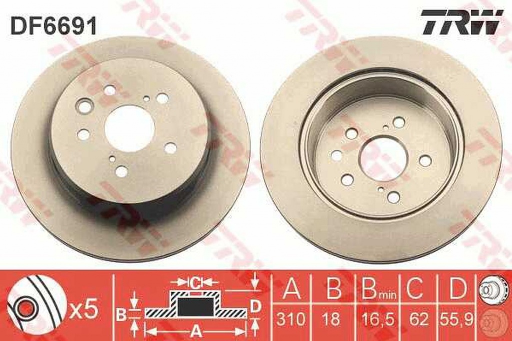 Disc frana LEXUS GS GRL1 GWL1 TRW DF6691