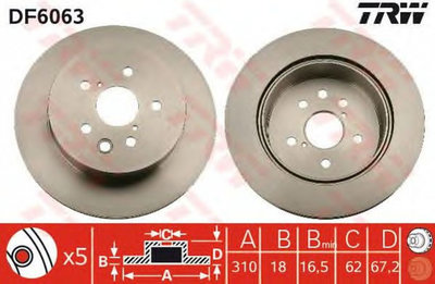 Disc frana LEXUS GS GRS19 UZS19 URS19 GWS19 TRW DF