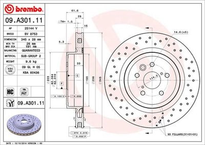 Disc frana LEXUS IS II GSE2 ALE2 USE2 BREMBO 09A30