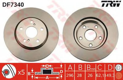 Disc frana LEXUS IS II GSE2 ALE2 USE2 TRW DF7340 P