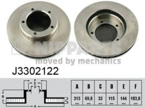 Disc frana LEXUS LX (UZJ100) (1997 - 2008) NIPPARTS J3302122 piesa NOUA