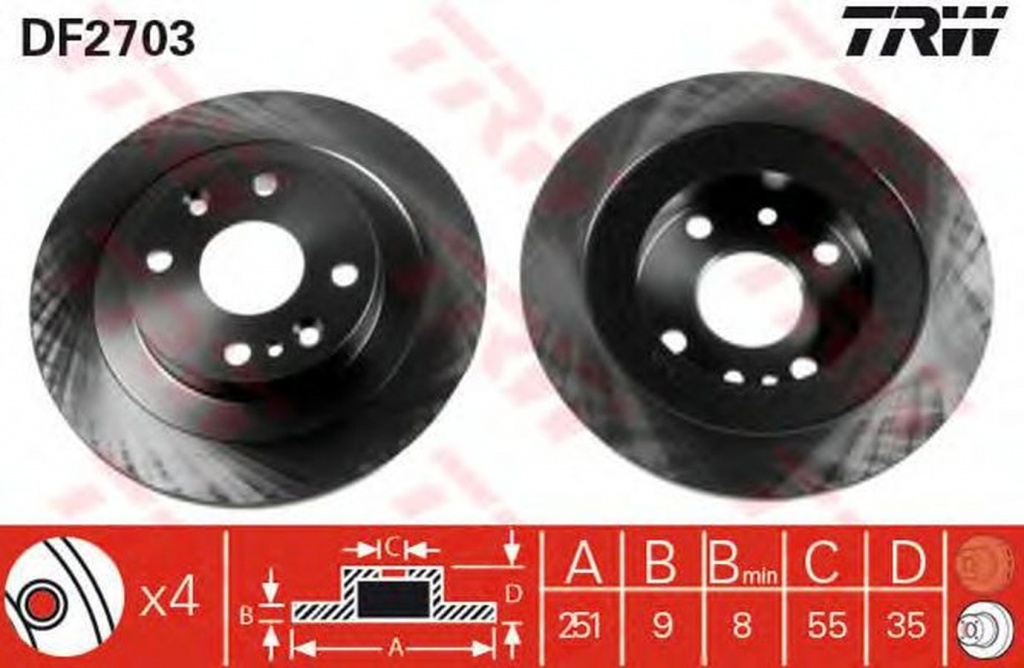 Disc frana MAZDA 323 F IV BG TRW DF2703