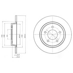 Disc frana MAZDA 5 (CW) (2010 - 2016) DELPHI BG3930 piesa NOUA