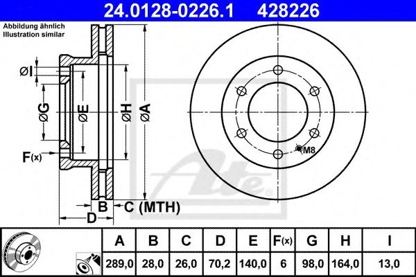 Disc frana MAZDA BT-50 platou / sasiu (CD, UN) (2006 - 2016) ATE 24.0128-0226.1