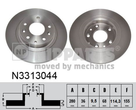 Disc frana # Mazda Cx-3 2015 2016 2017 2018 2019 2020 2021 2022 2023 2024 2025 # N3313044 # NIPPARTS