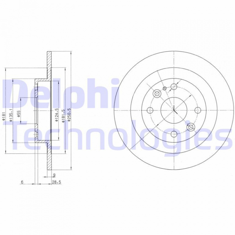 Disc frana ~ Mazda Mx-3 1991 1992 1993 1994 1995 1996 1997 ~ BG2805 ~ DELPHI