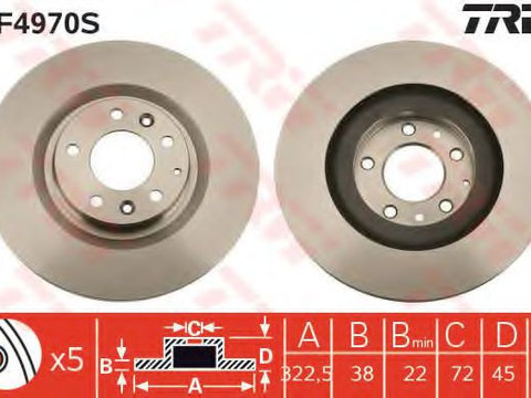 Disc frana MAZDA RX 8 (SE17) (2003 - 2012) TRW DF4970S