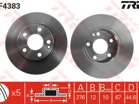 Disc frana MERCEDES-BENZ A-CLASS (W169) (2004 - 2012) TRW DF4383