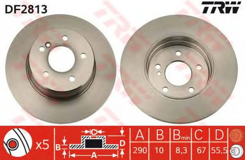 Disc frana MERCEDES-BENZ C-CLASS cupe CL203 TRW DF2813