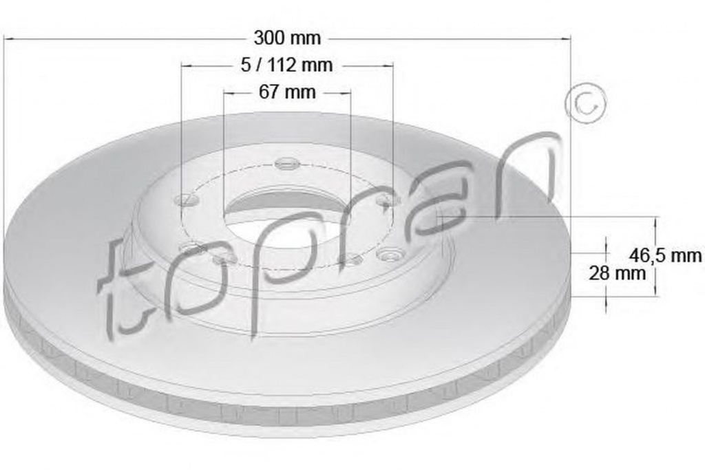 Disc frana MERCEDES-BENZ C-CLASS cupe CL203 TOPRAN 400855