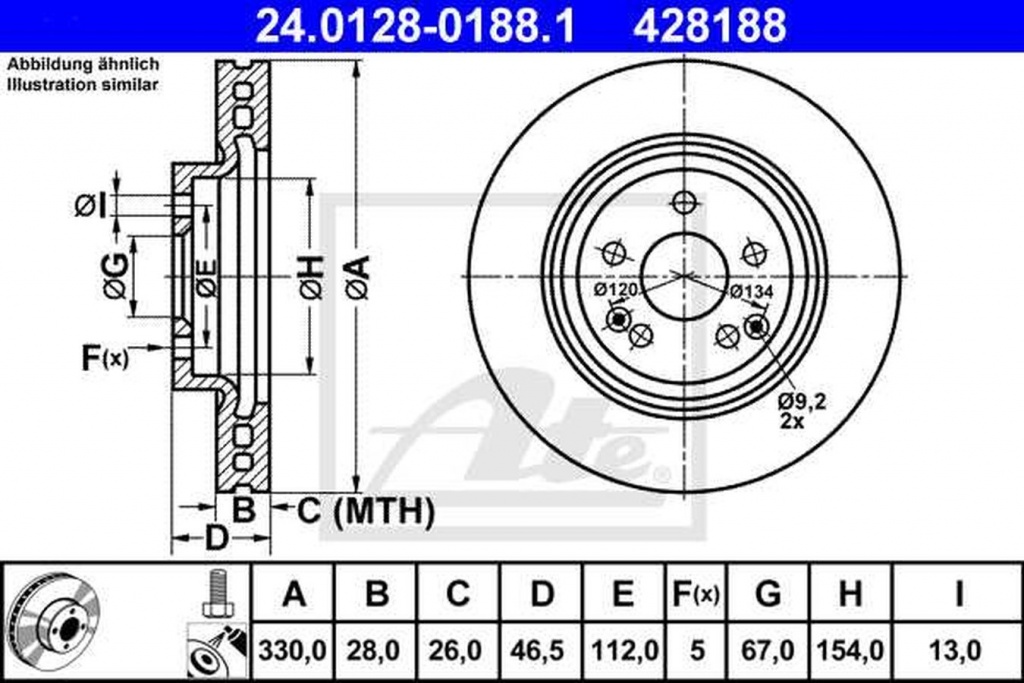 Disc frana MERCEDES-BENZ C-CLASS T-Model S203 ATE 24012801881